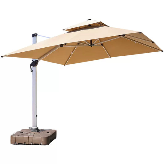 SUNBRELLA布 優惠款 2.5米 方形太陽傘 水座 卡其色