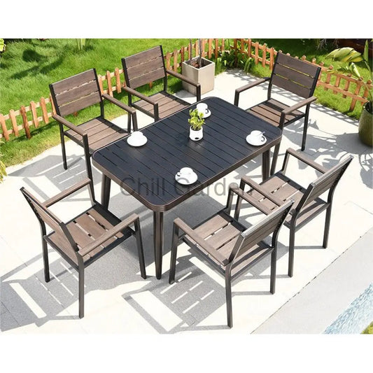 150Cm 環保木 桌椅套裝 ︳戶外傢俬 陽台 庭園 Tc005 椅桌套裝