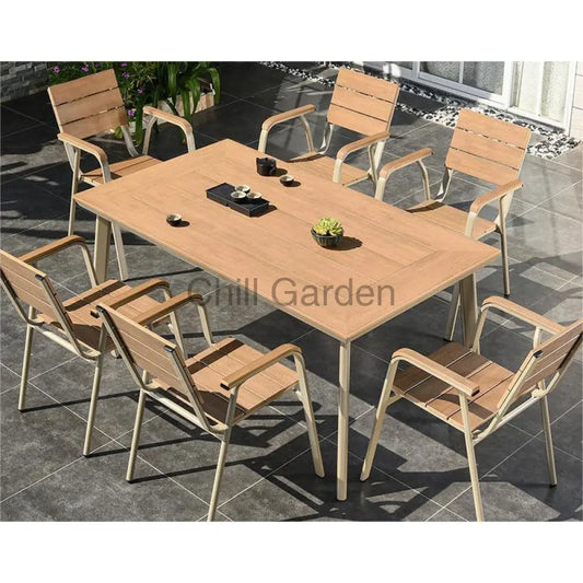 160Cm B02 環保木餐桌椅套裝 ︳戶外傢俬 Tc009 椅桌套裝