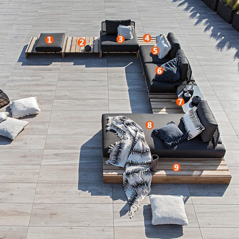 户外沙發套裝 | 單件 | 柚木 | 藤編沙發茶几 | 藤椅 |