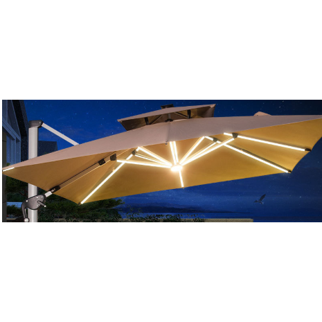 加強 方形 傘骨 LED燈 3米 羅馬 太陽傘 注水底座 SUN009