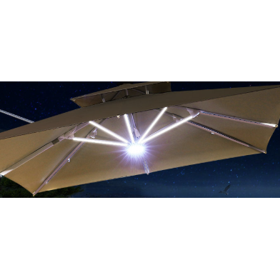 3m Square Sun Umbrella with LED Light︳Roman Umbrella Outdoor