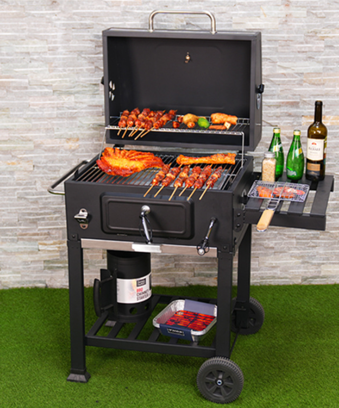 Charcoal BBQ Smoker Grill with Thermometer