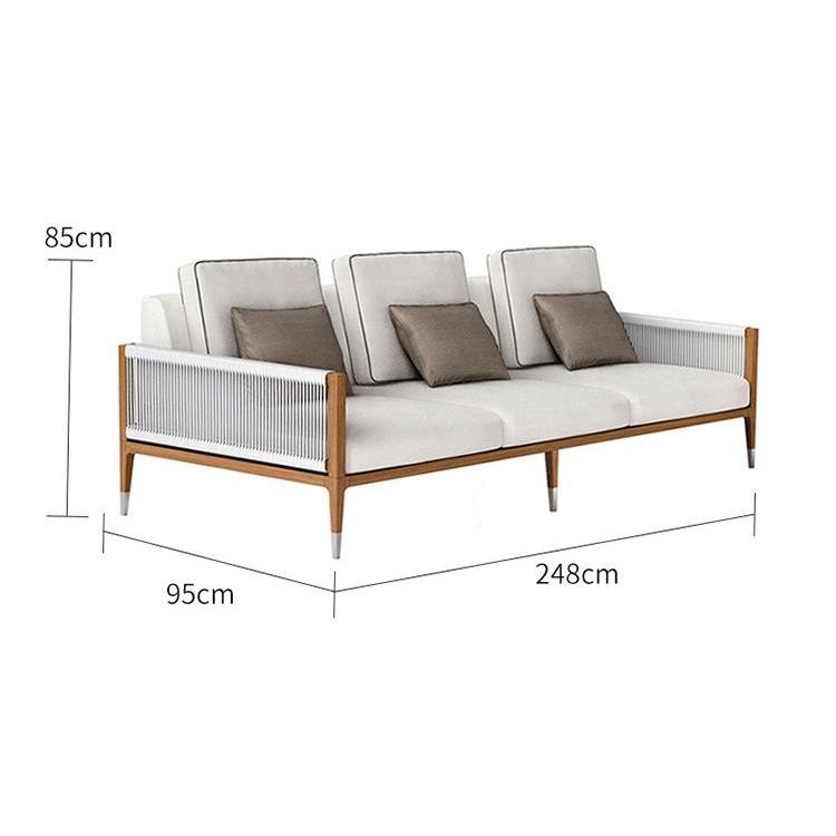 戶外沙發套裝 | 單件 | 繩編 | 柚木 | 茶几 |