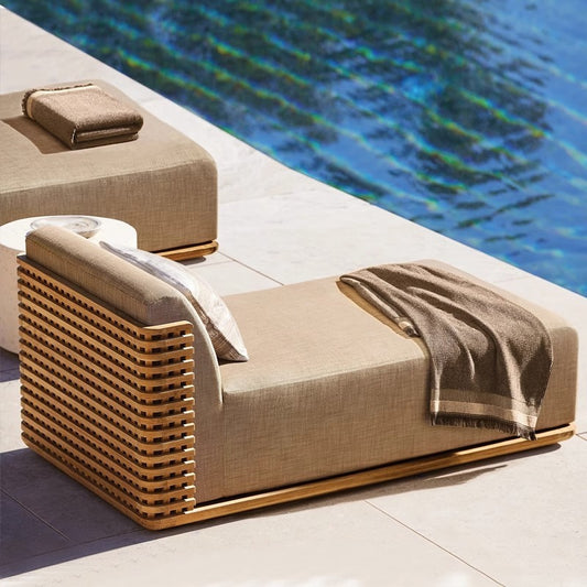 戶外防水沙發套裝 | 單件 | 柚木 拉絲做舊 | 餐檯椅 沙發 | SUNBRELLA布