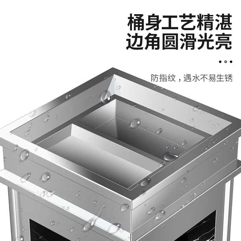 酒店大堂垃圾桶 電梯 口煙灰桶 帶煙灰缸仿大理石不鏽鋼垃圾桶 TCH00157-1