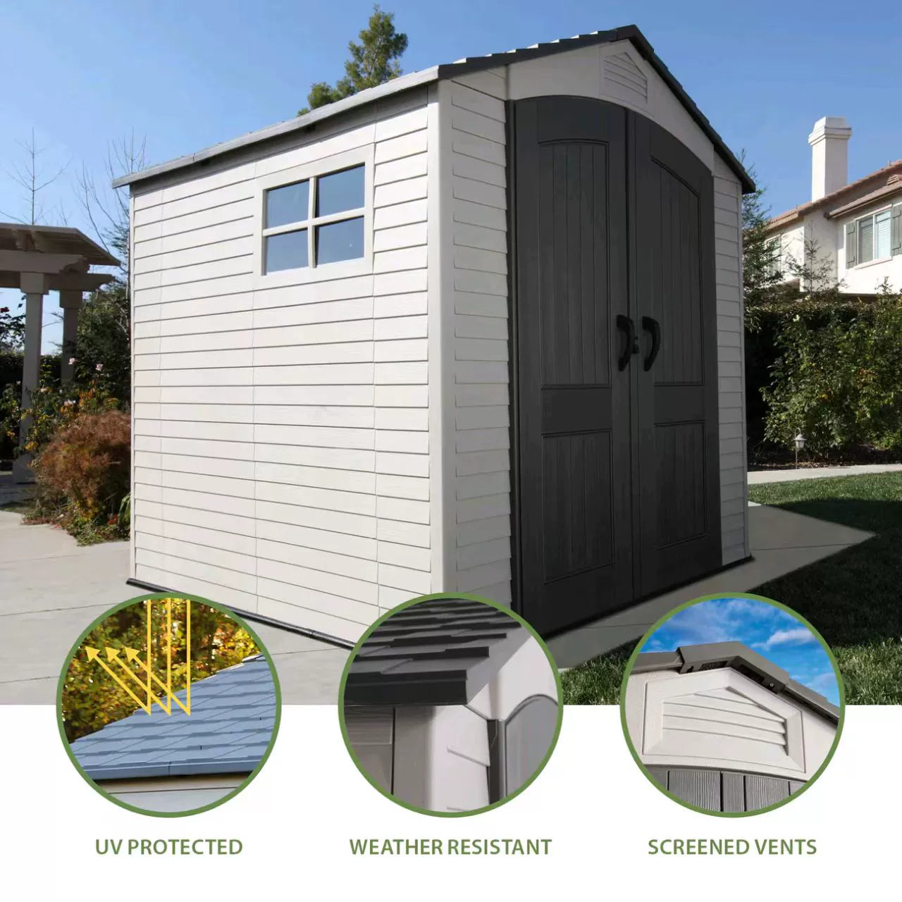 Lifetime HDPE Outdoor House 7' x 7' Single Window Lifetime-HDH-01