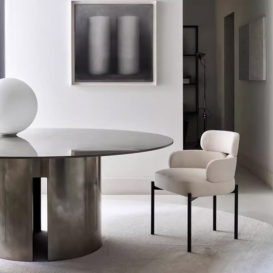 簡約靠背餐椅現代設計師鐵藝LOFT辦公凳復古北歐工業風高端咖啡椅 TCH00915