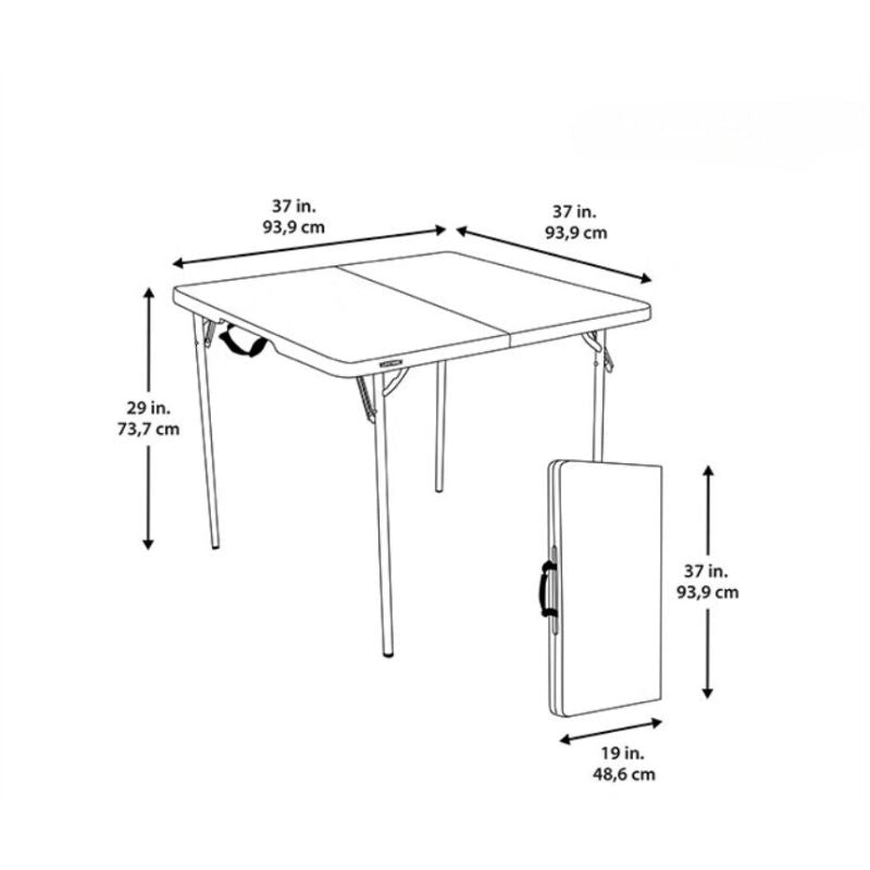 Lifetime HDPE Table 94cm Square Table Folding Type Lifetime-Table-04