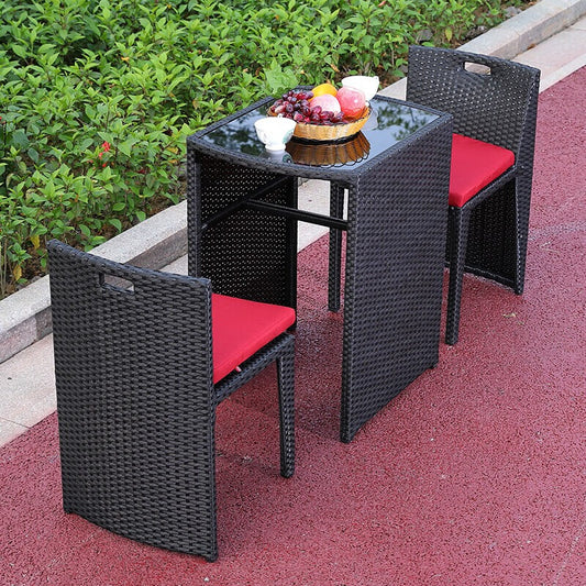LO0001 Rattan balcony dining table and chair set | Rattan | Dining table | Rattan chairs | Dining table set | Outdoor furniture | Outdoor table