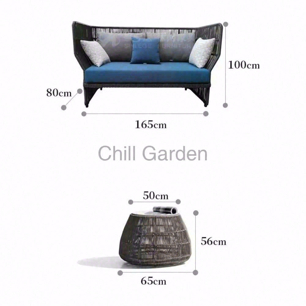 SOFA047雙人梳化165×80×100cm搭配65×56cm茶几