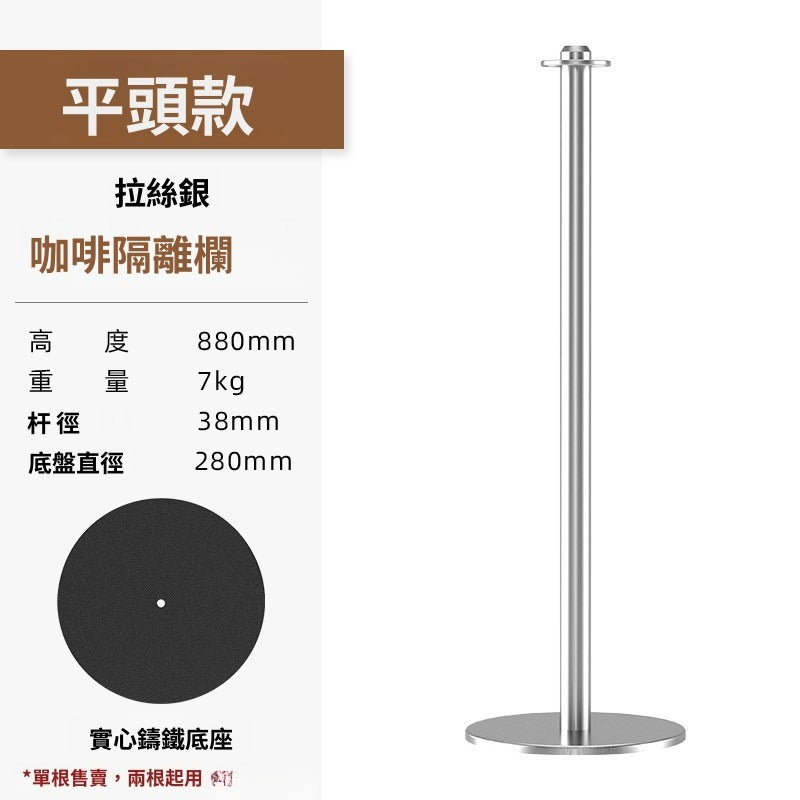 Rope Stanchion — Jute Rope Queue Barrier Post 88cm, Black / Silver (post & rope sold separately) QS025