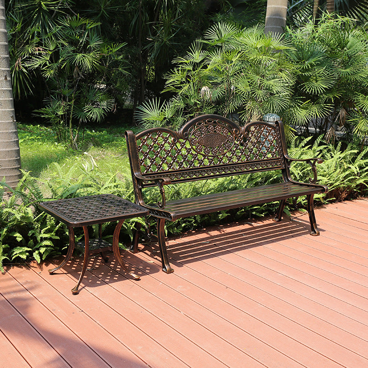 Cast Aluminum Outdoor Park Bench | Villa & Courtyard 155/136cm Multi-Colour EFWB-036