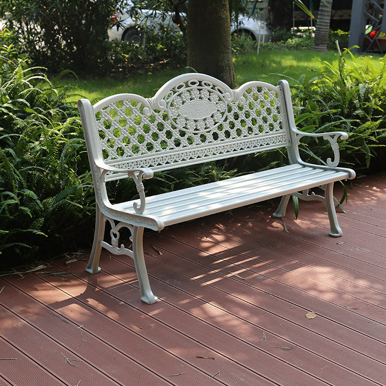 Cast Aluminum Outdoor Park Bench | Villa & Courtyard 155/136cm Multi-Colour EFWB-036