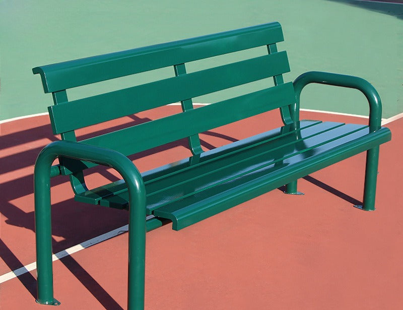 Iron Outdoor Park Bench Sports Court 1.5-1.8m Green EFWB-049