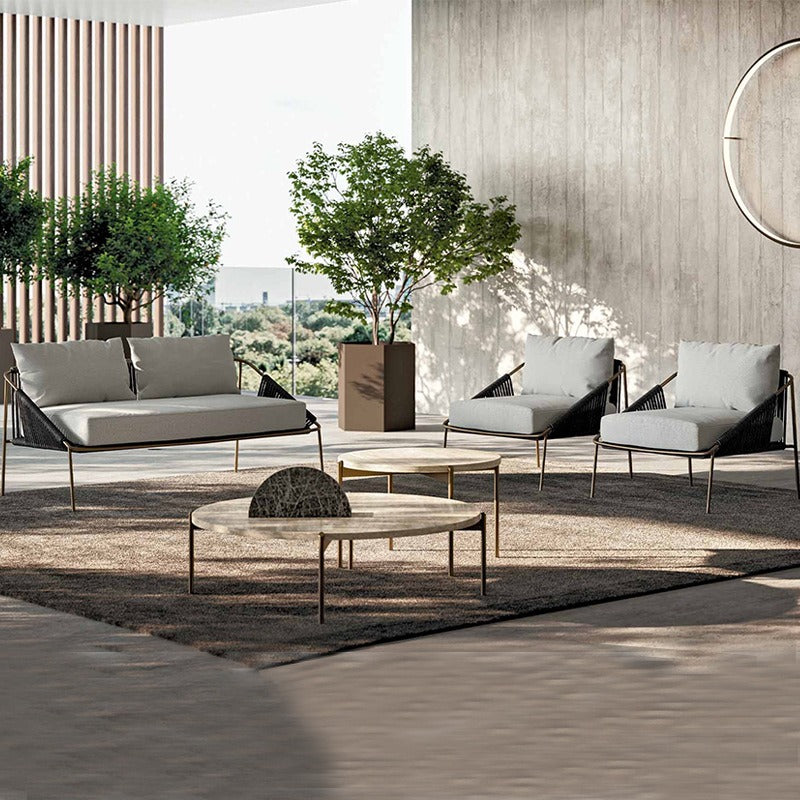 户外沙發套裝 | 單件 | 藤編 | 岩板茶几 | 藤沙發 | 防水 |