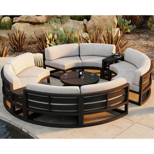 户外沙發套裝 | 單件 | 藤/鋁合金沙發茶几 | 藤編藤椅 | 全圓半圓 |