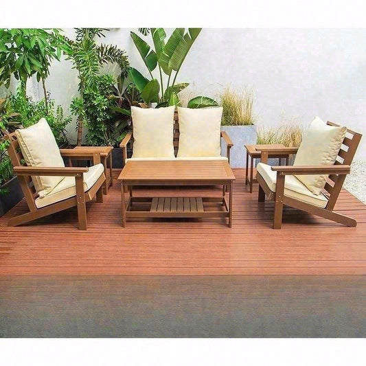 塑木戶外沙發茶几套裝展示圖