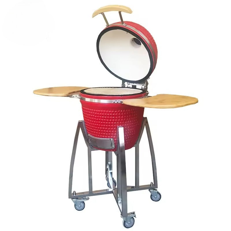 Kamado 18吋陶瓷燒烤爐 不銹鋼架 CH-KP18｜1000度耐火莫來石 美式煙燻BBQ