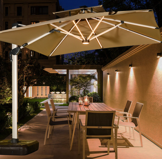 3.5m upgraded round Roman outdoor umbrella with thickened pole and 260kg base