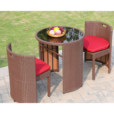 LO0001 Rattan balcony dining table and chair set | Rattan | Dining table | Rattan chairs | Dining table set | Outdoor furniture | Outdoor table