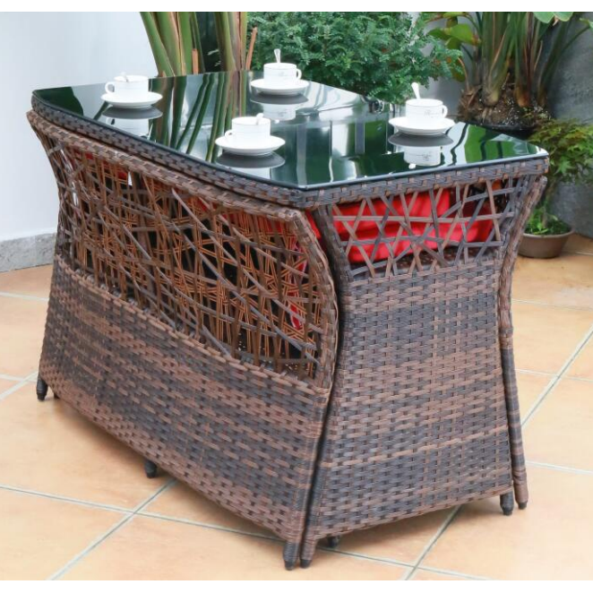 LO0002 Rattan Double Balcony Dining Table and Chair Set | Rattan | Dining Table | Rattan Chairs | Dining Table Set | Outdoor Furniture | Outdoor Table