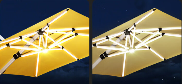 加強 傘骨LED燈  內嵌式把手 3米 方形  羅馬傘 太陽傘 注水底座 SUN014