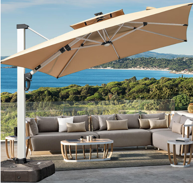 加強 傘骨LED燈  內嵌式把手 3米 方形  羅馬傘 太陽傘 注水底座 SUN014