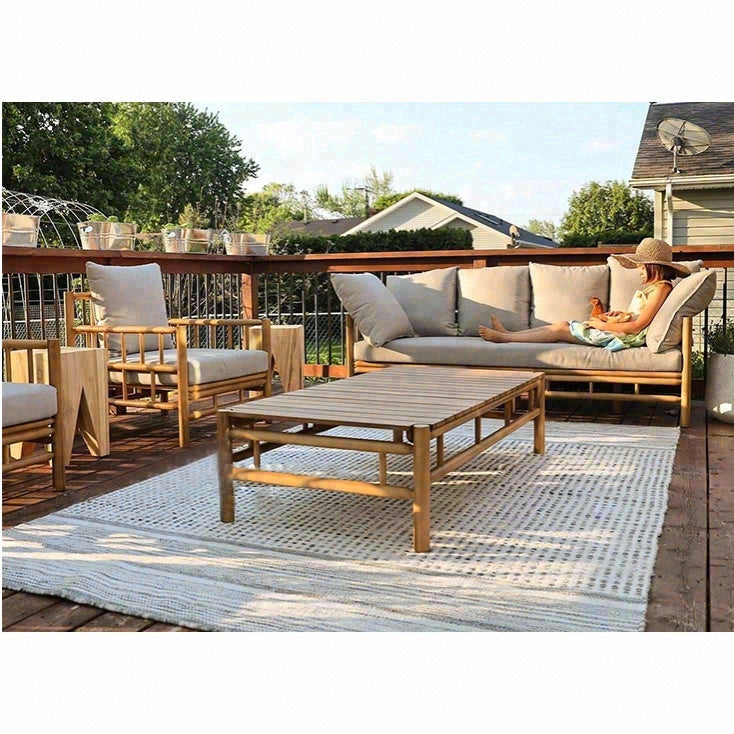 戶外柚木沙發套裝 SOFA026 正面全景