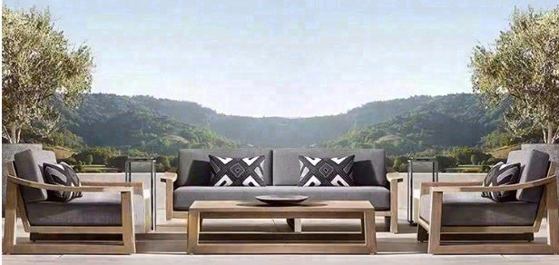 Outdoor Teak Ottoman Footrest