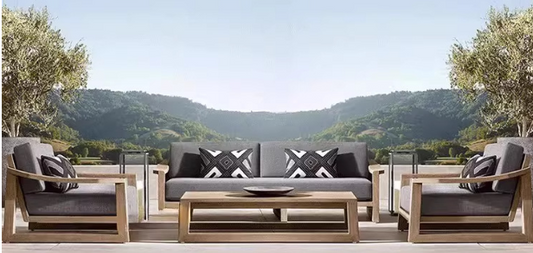 Outdoor Teak Ottoman Footrest