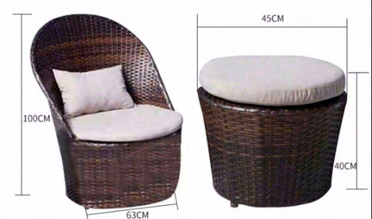 Dining Table Chair Set Rattan Coffee Table Outdoor Furniture TC067