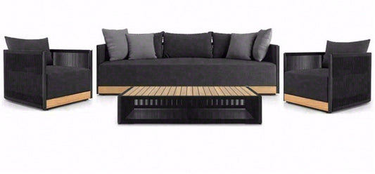 Outdoor Sofa Set Single Piece Aluminum Rope Weave Coffee Side Table