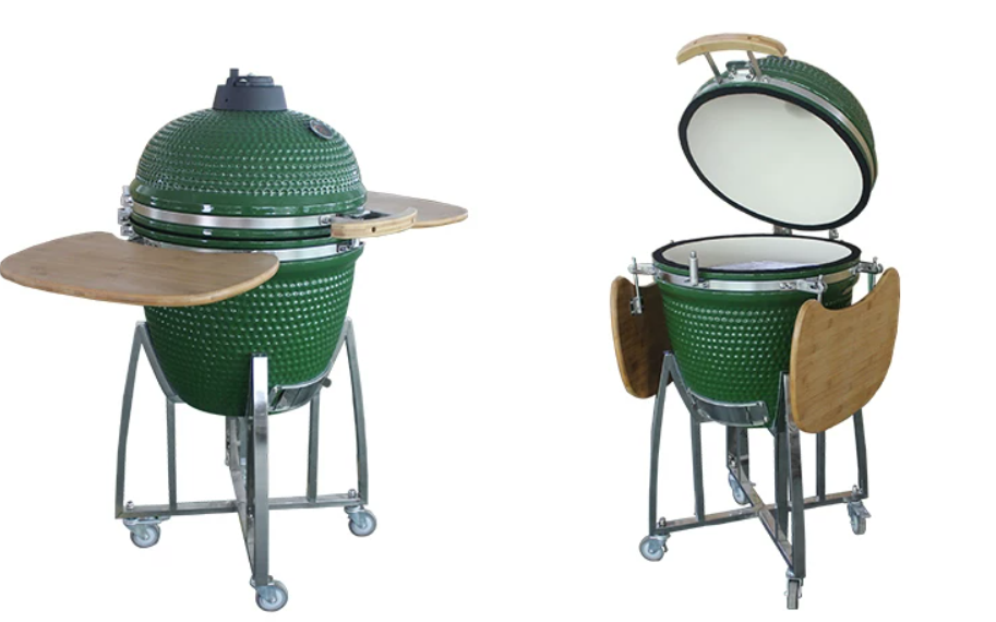 Kamado 18吋陶瓷燒烤爐 不銹鋼架 CH-KP18｜1000度耐火莫來石 美式煙燻BBQ
