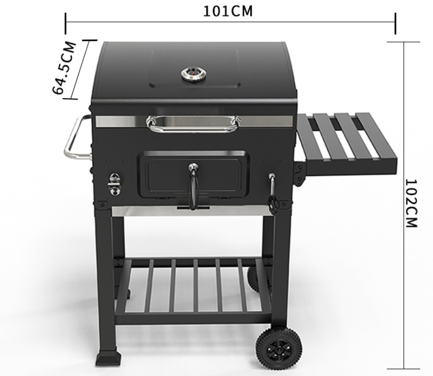 Charcoal BBQ Smoker Grill with Thermometer
