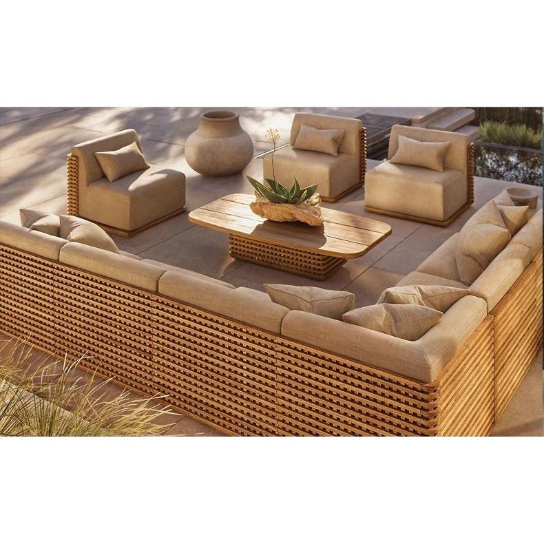 戶外防水沙發套裝 | 單件 | 柚木 拉絲做舊 | 餐檯椅 沙發 | SUNBRELLA布