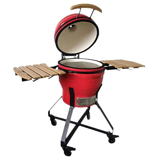 Kamado 18吋陶瓷燒烤爐 不銹鋼架 CH-BW18｜1000度耐火莫來石 美式煙燻BBQ