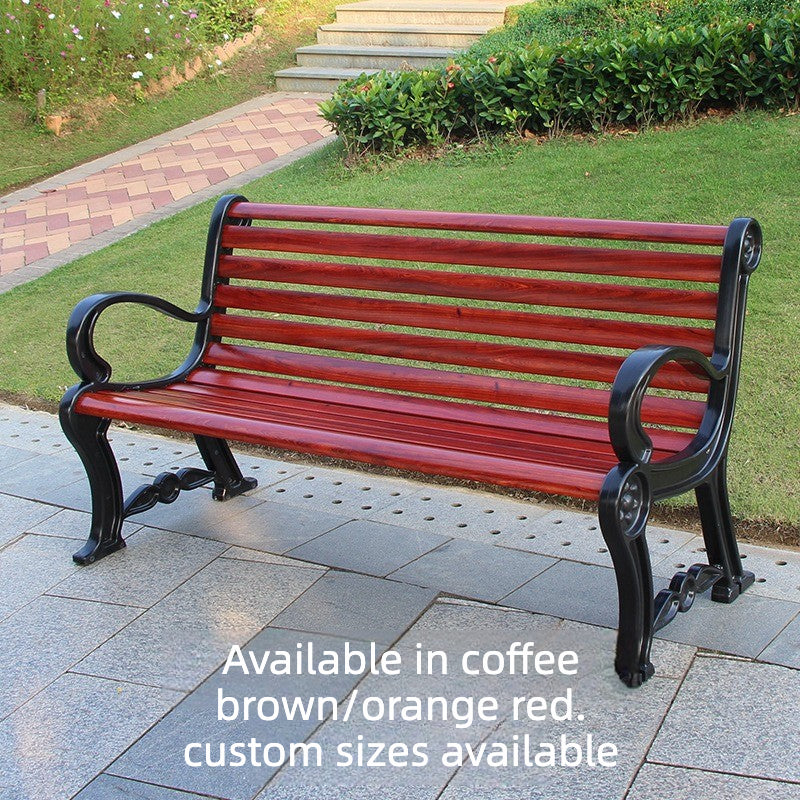 Fiberglass (FRP) Carbon-Fiber Outdoor Park Bench 1.2-1.8m Coffee/Orange EFWB-050