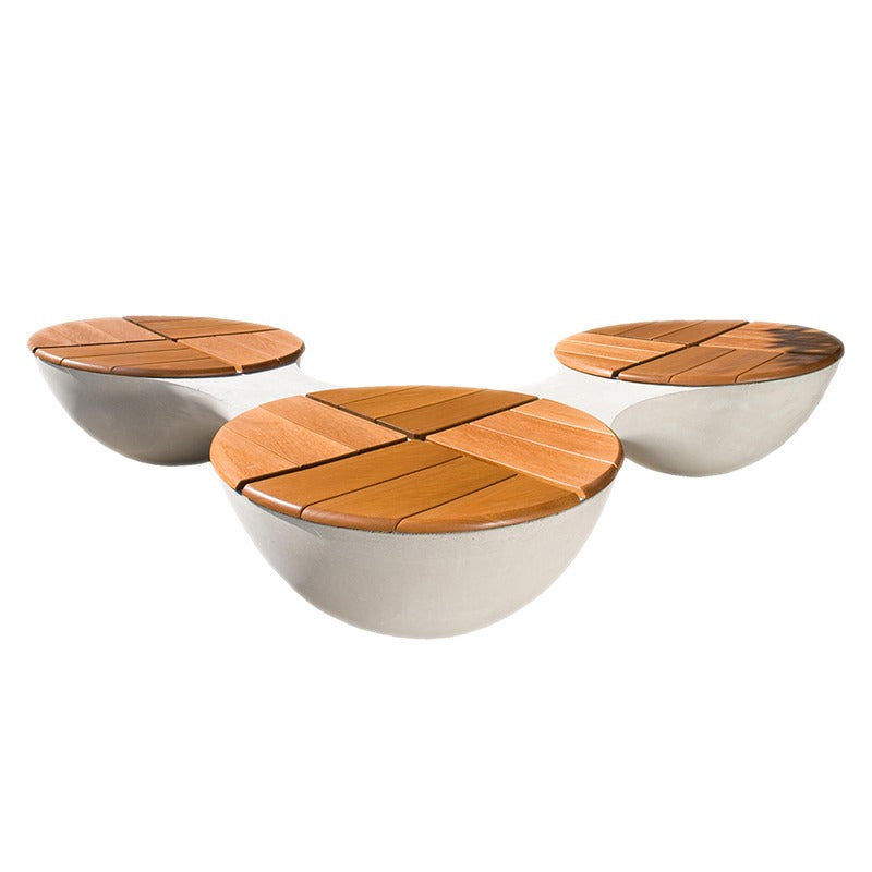 玻璃鋼 半圓 木面椅子 ︱可多個或單個︱商場