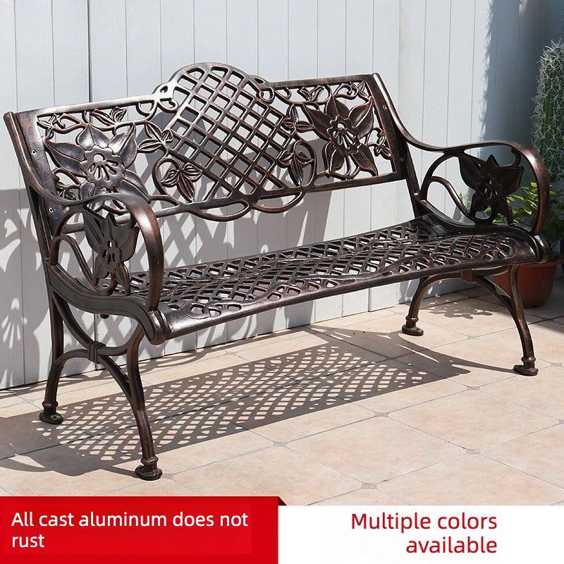 Detachable Cast Aluminum Outdoor Park Bench 117cm Multi-Colour EFWB-037