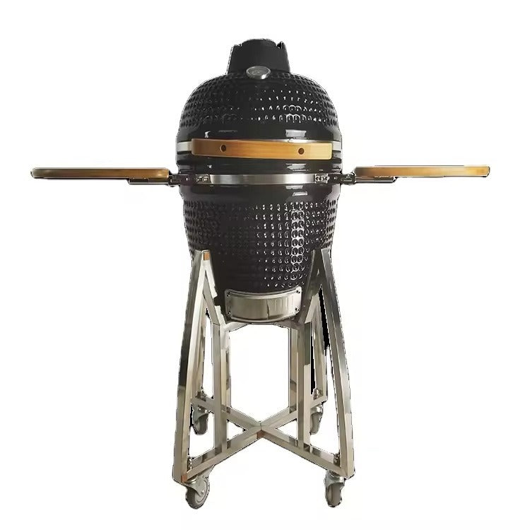 Kamado 18吋陶瓷燒烤爐 不銹鋼架 CH-KP18｜1000度耐火莫來石 美式煙燻BBQ