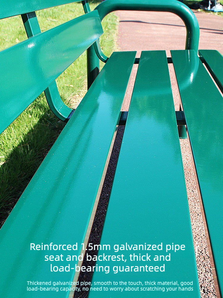 Iron Outdoor Park Bench Sports Court 1.5-1.8m Green EFWB-049