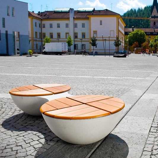 玻璃鋼 半圓 木面椅子 ︱可多個或單個︱商場