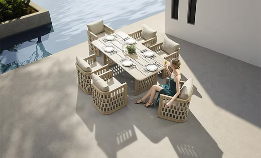 Riva Series Outdoor Dining Table and Chairs set