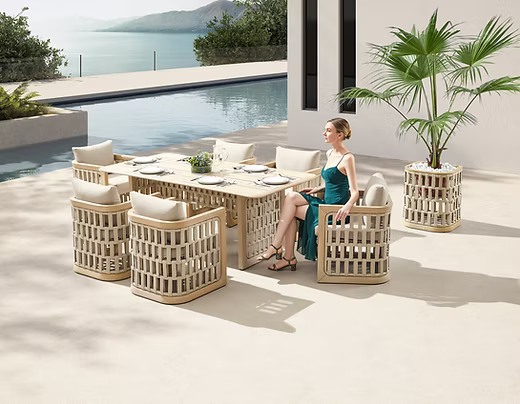 Riva Series Outdoor Dining Table and Chairs set