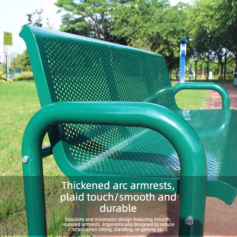 Wrought Iron Outdoor Park Bench 1.2-1.8m Green EFWB-048