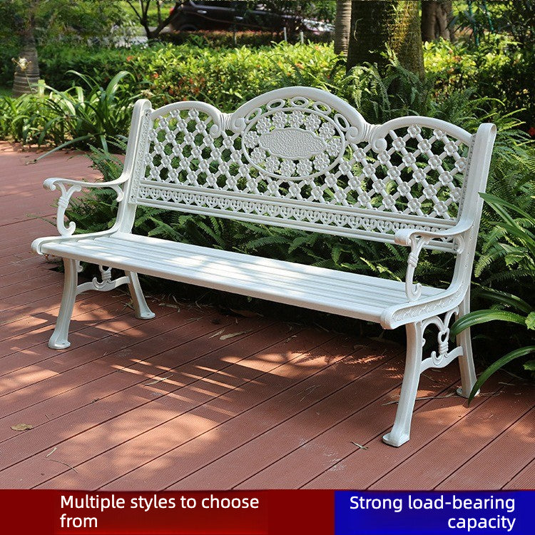 Cast Aluminum Outdoor Park Bench | Villa & Courtyard 155/136cm Multi-Colour EFWB-036