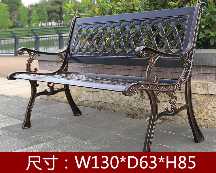 Rust-Proof Cast Aluminum Mesh Park Bench 1.3m with Backrest EFWB-033
