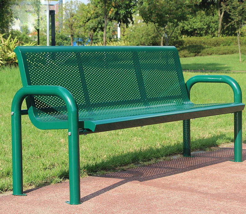 Wrought Iron Outdoor Park Bench 1.2-1.8m Green EFWB-048