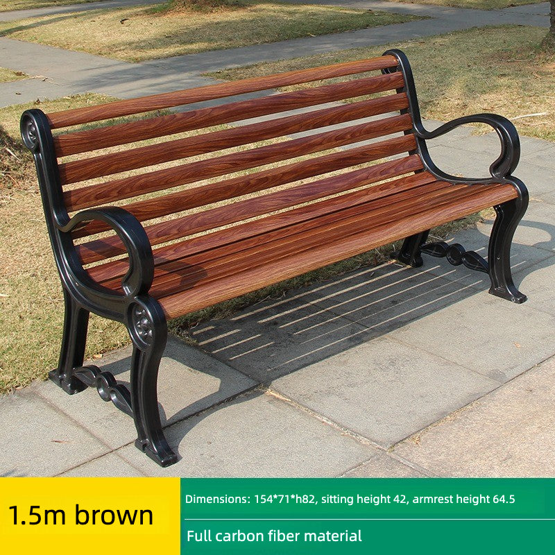 Fiberglass (FRP) Carbon-Fiber Outdoor Park Bench 1.2-1.8m Coffee/Orange EFWB-050